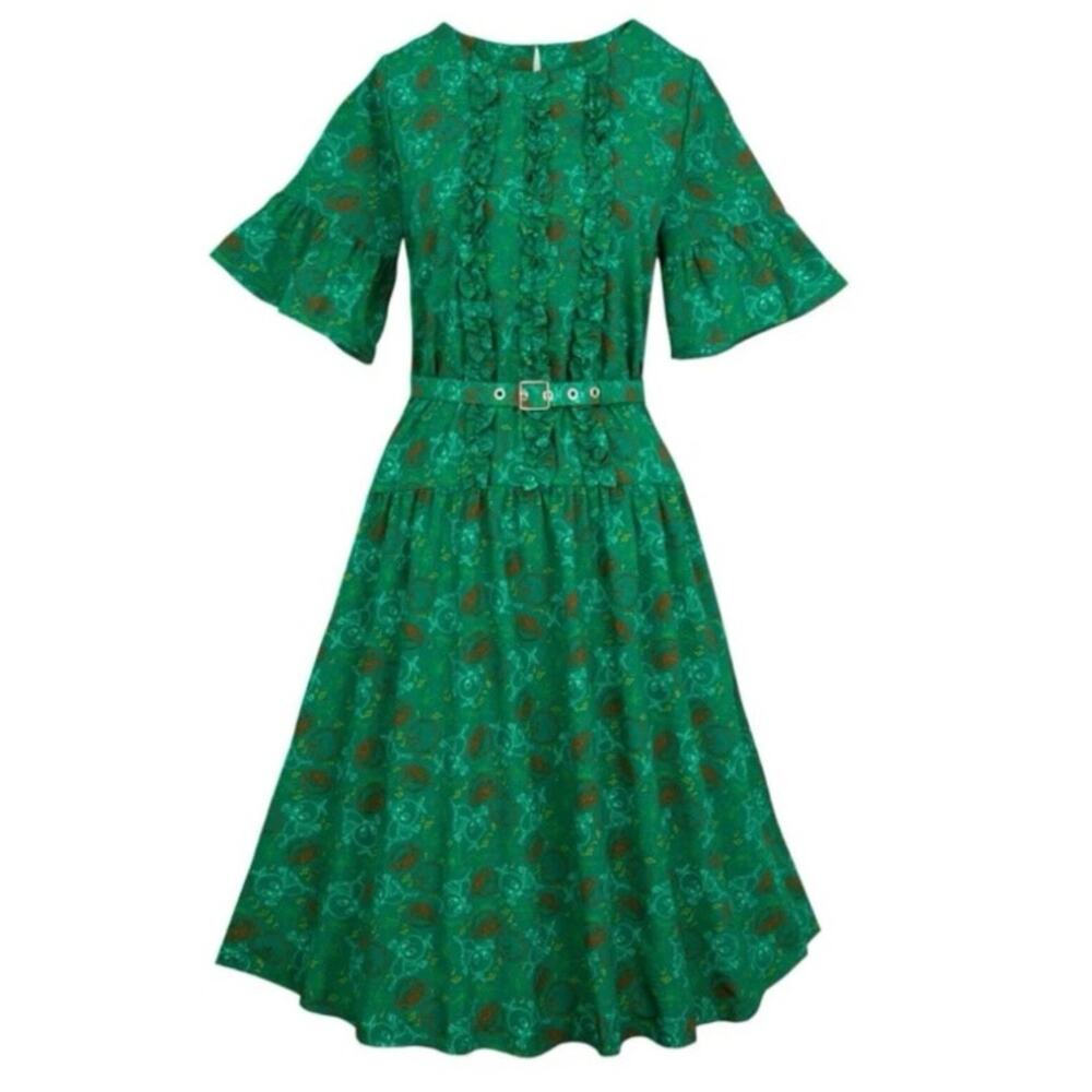 Disney Dress Shop Orange Bird Belted Ruffle Sleeve Aline Dress